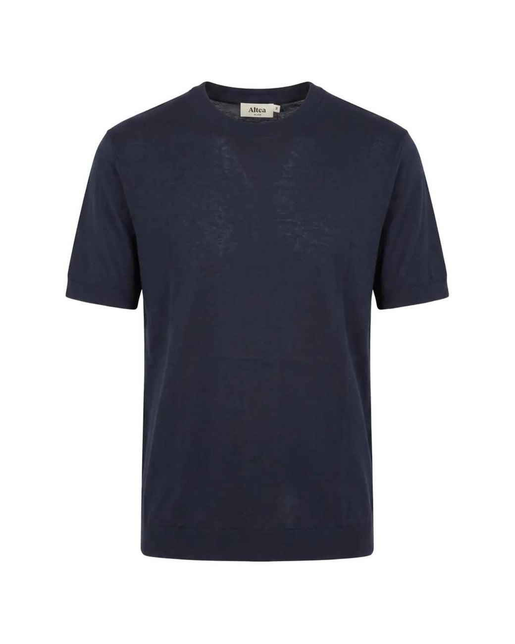Altea Blue Fine-Knit Short-Sleeve T-Shirt for men