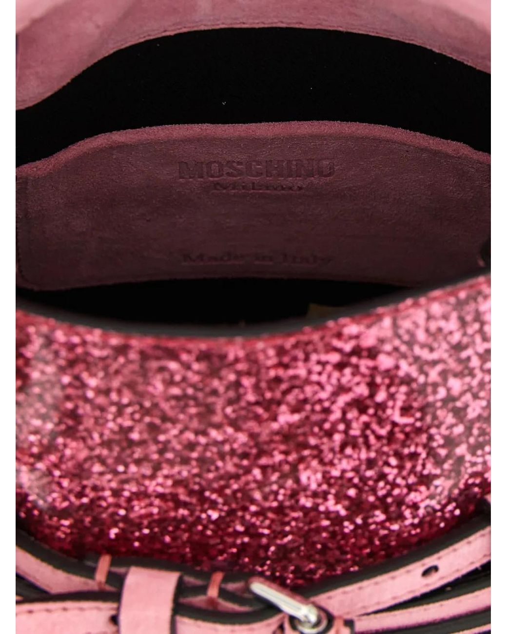 Moschino Pink Mini Tie Me Glitter-Finish Tote Bag