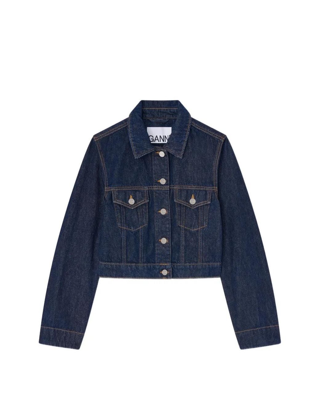 Ganni Blue Organic Cotton Jacket
