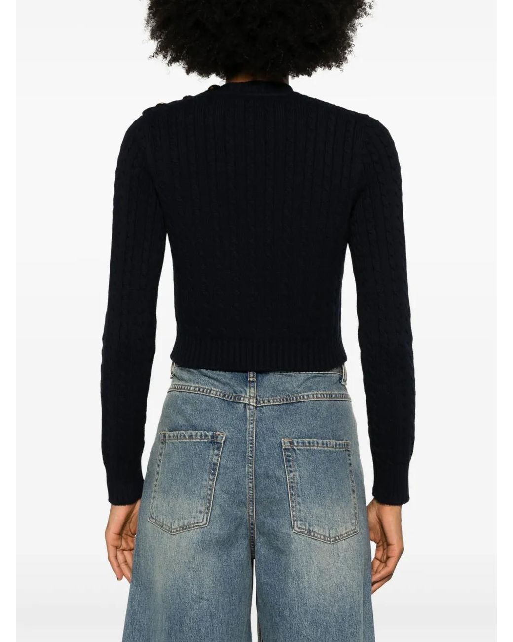 Chloé Black Cotton Sweater Golden Braids