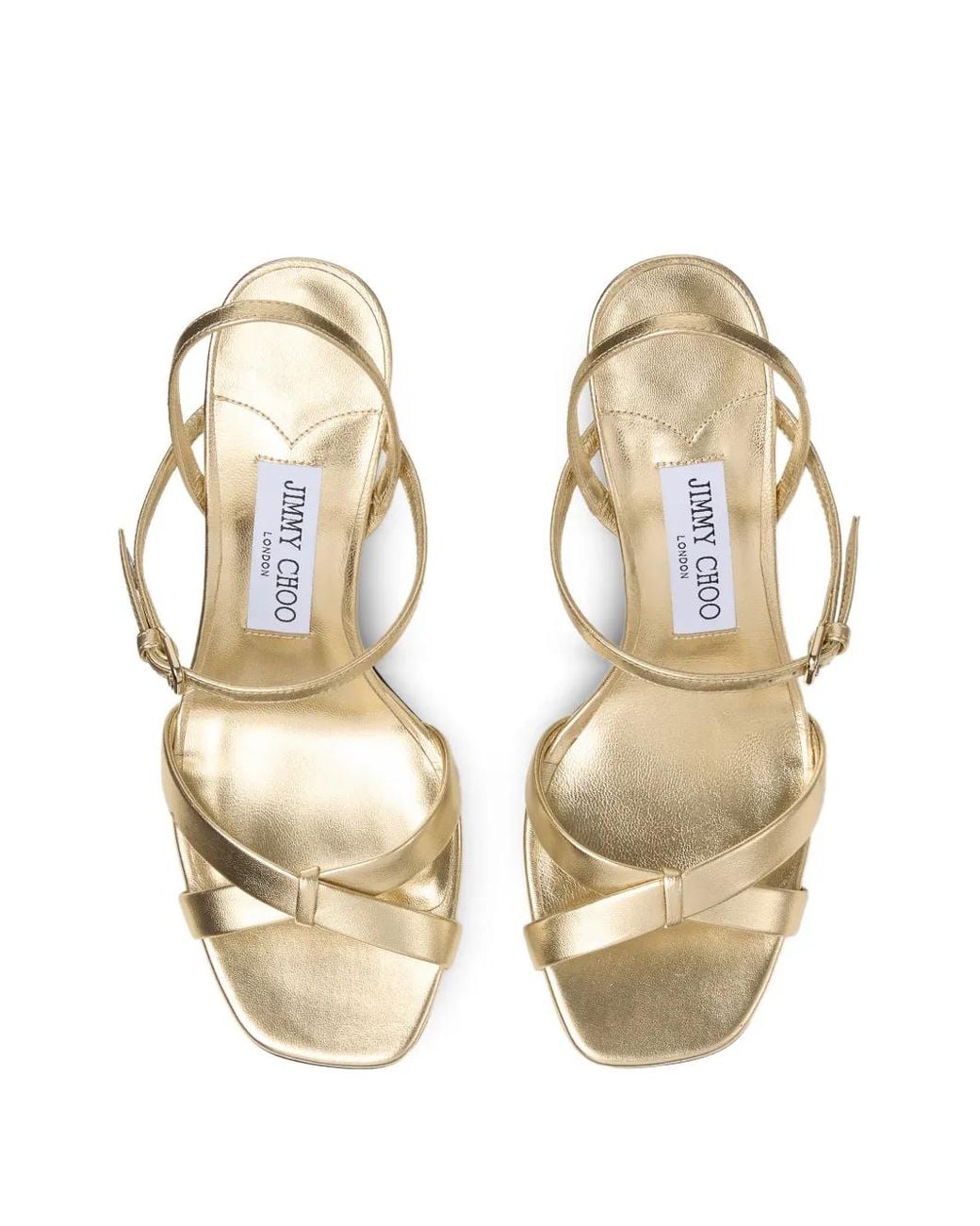 Jimmy Choo Metallic Elsy Block Heels 85