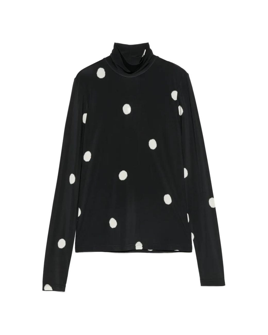 Christian Wijnants Black Tugal Polka-Dot High-Neck Top