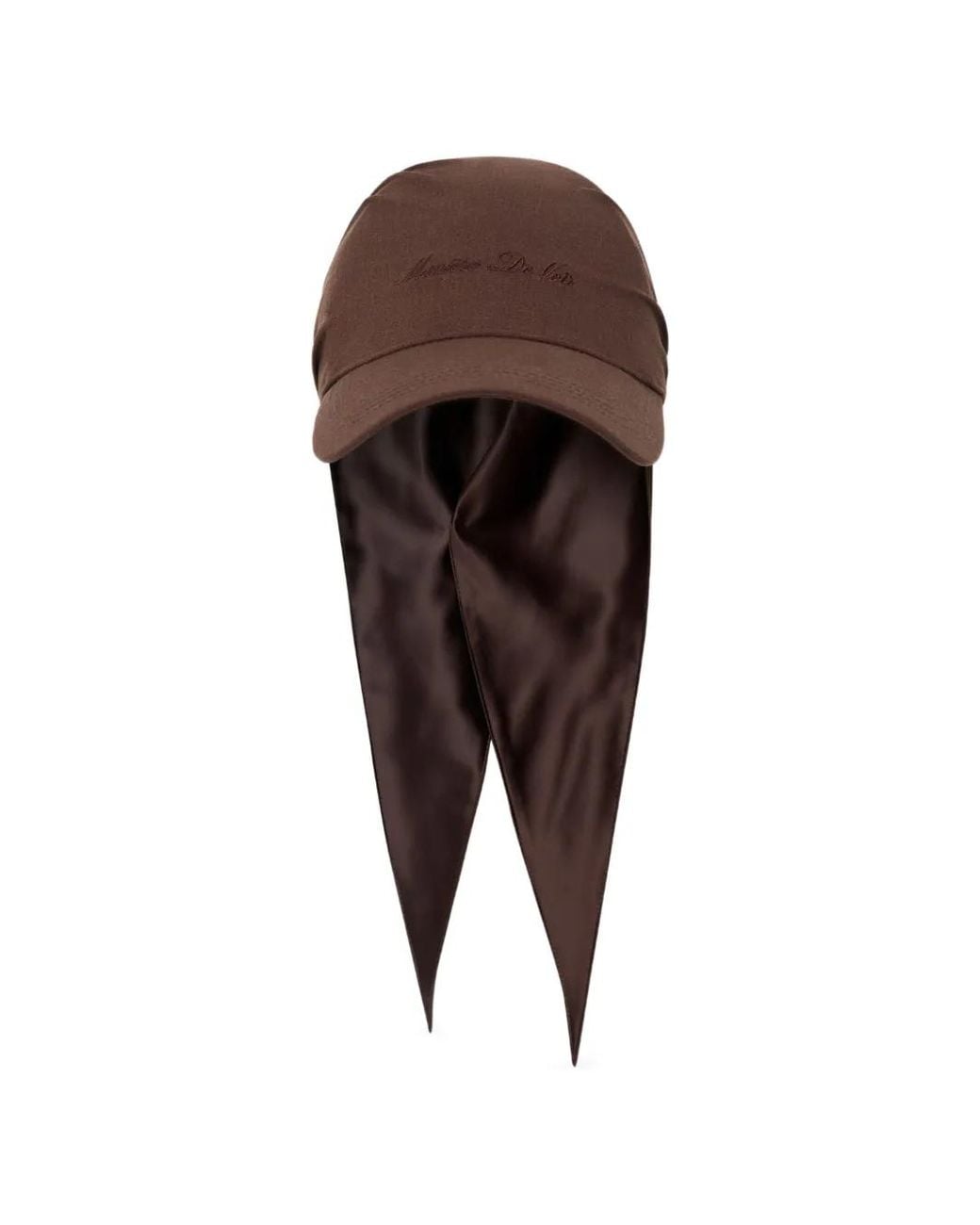 Manière De Voir Brown Arianne Linen Bandana Cap