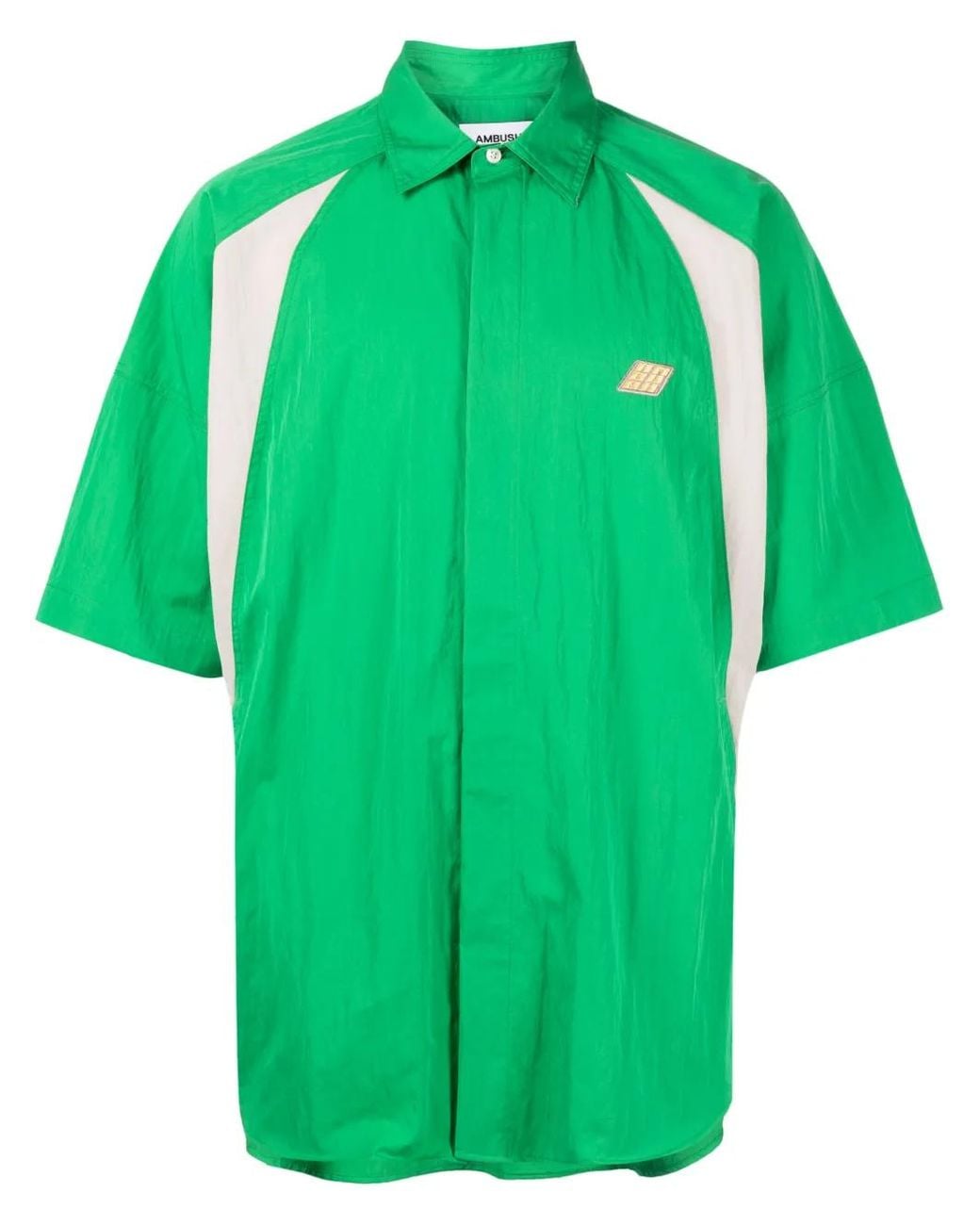 Ambush Green Logo-Patch Dolman-Sleeve Shirt for men