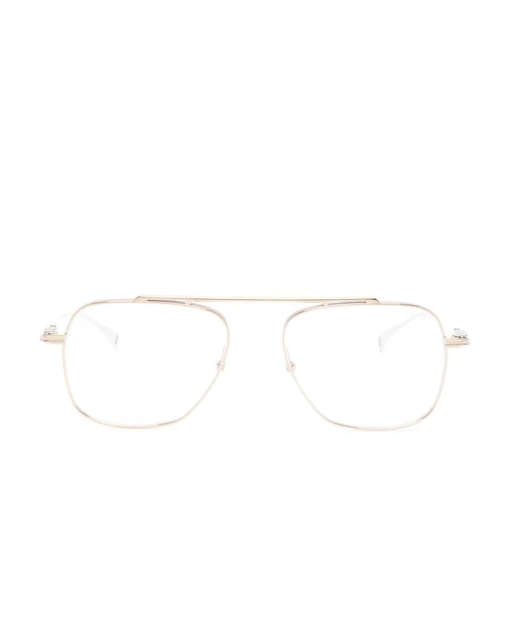 Dita Eyewear White Pilot-Frame Glasses