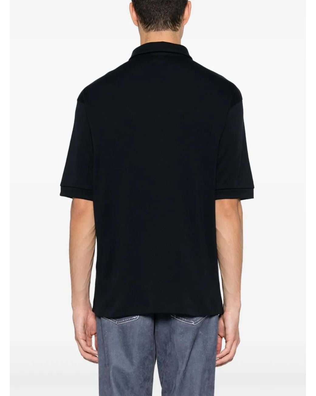 Giorgio Armani Black Cashmere Polo Shirt for men