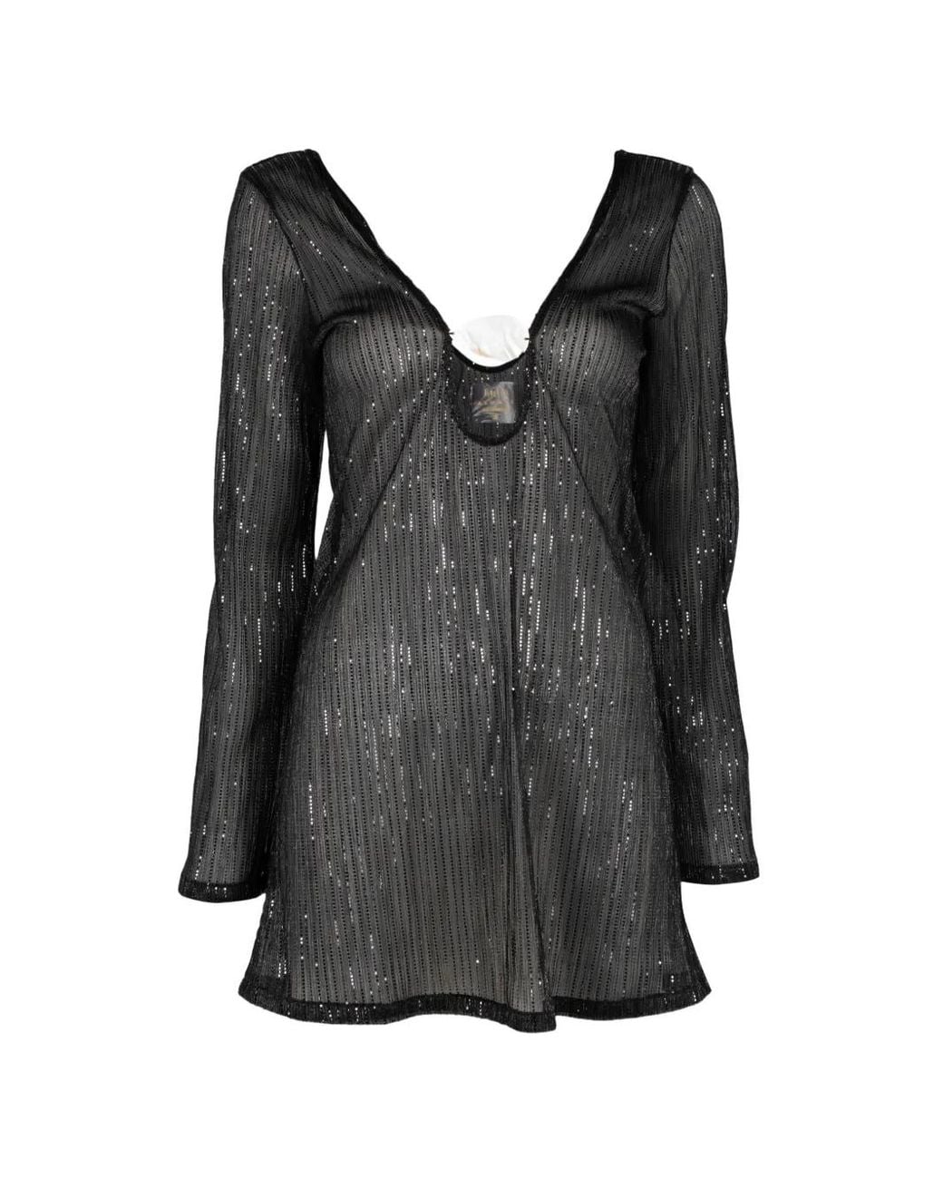 Palmacea Black Kika Sequin-Embellished Mini Dress