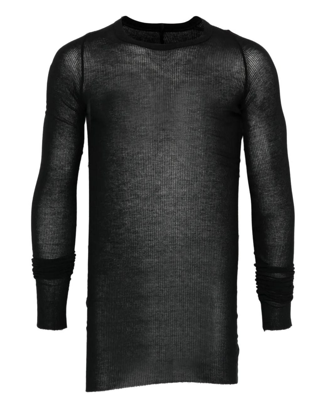 Rick Owens Black Rib Ls Tshirt for men