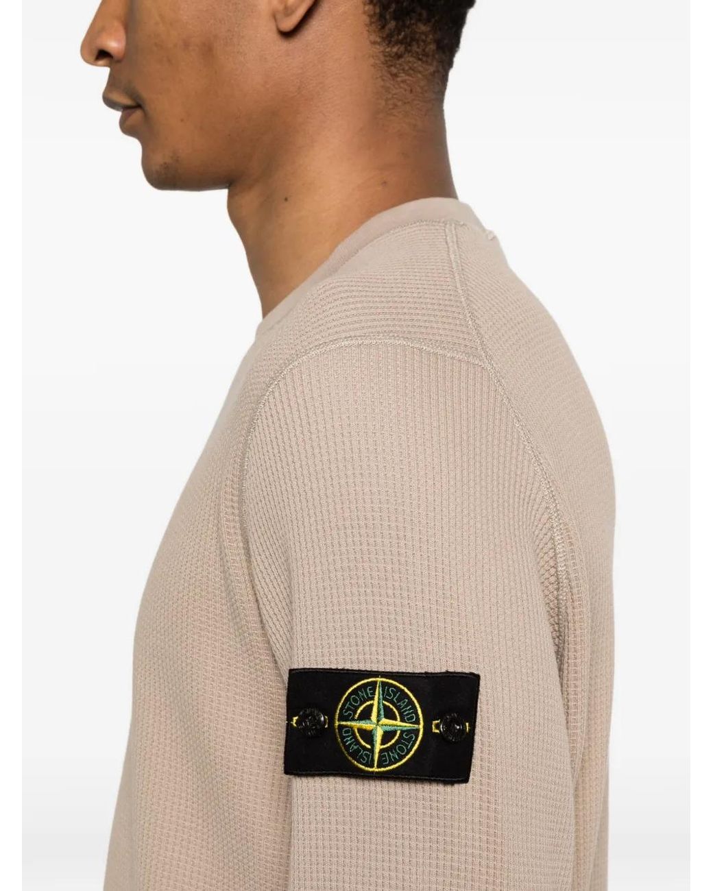 Stone Island Natural Round Neck Sweatshirt for men