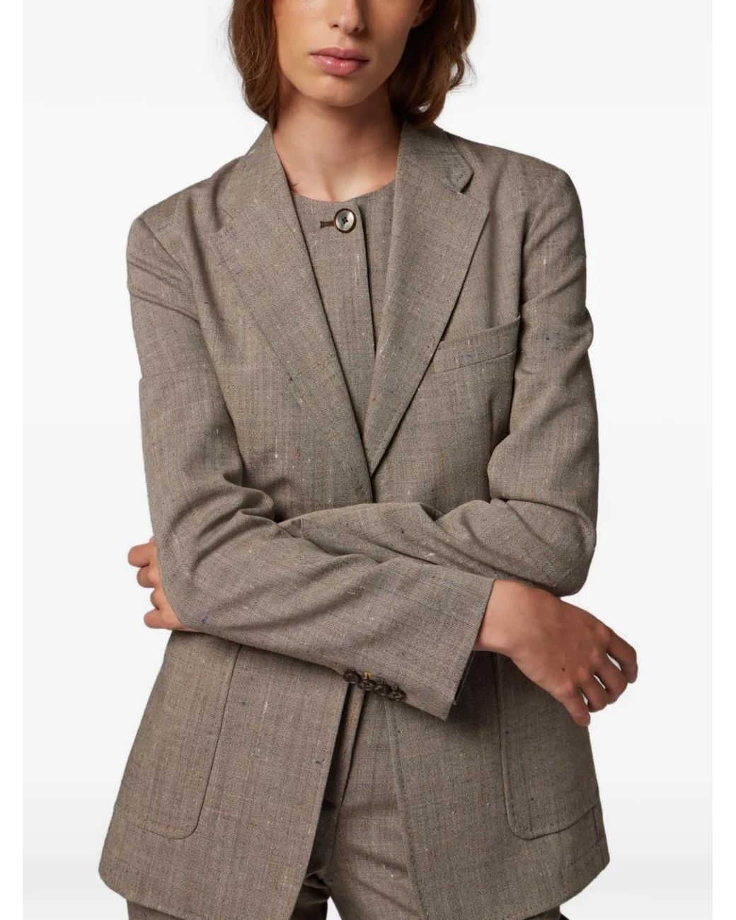 Paul Smith Brown Unlined Flecked Wool Blazer