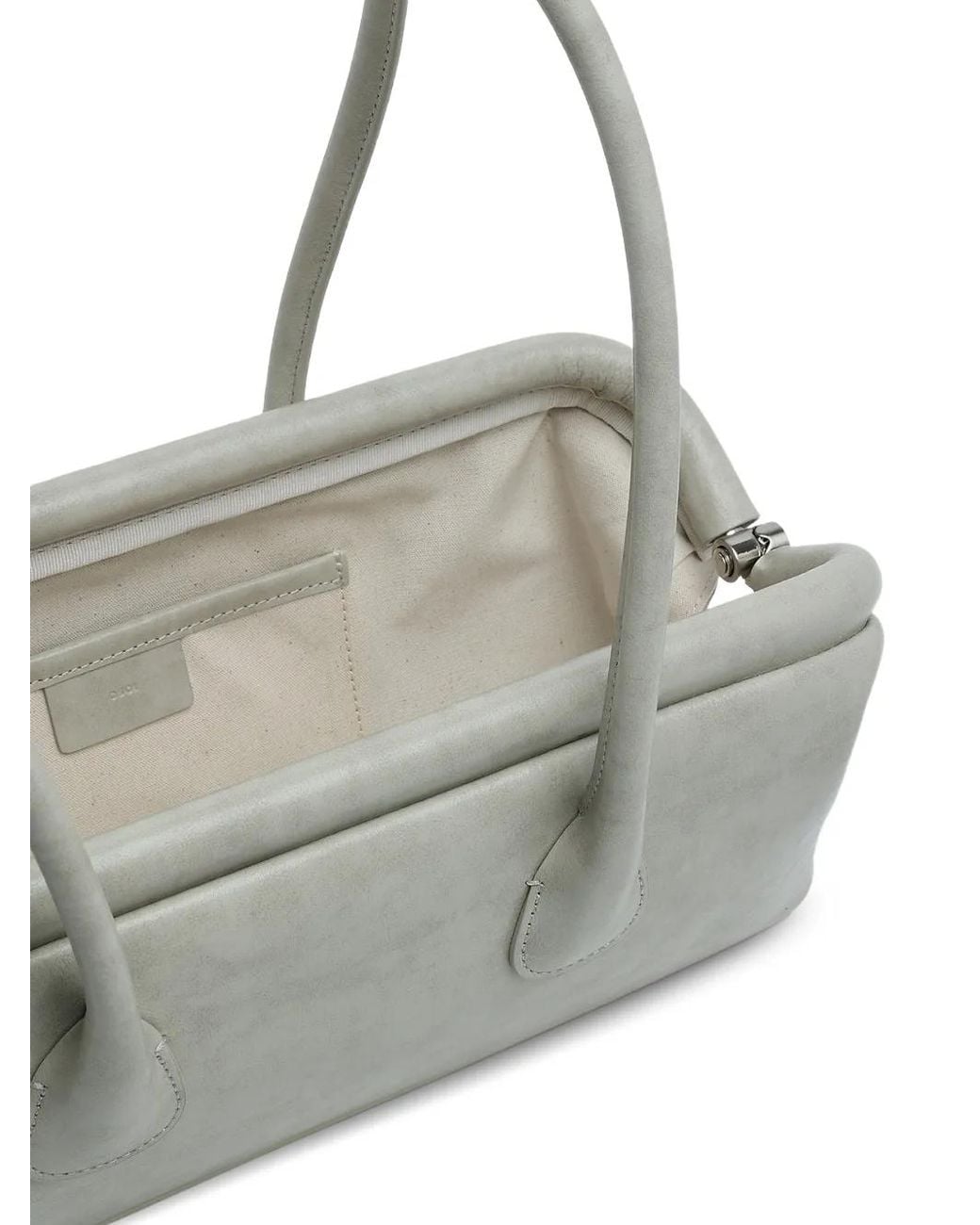OSOI Gray Boat Wide Leather Shoulder Bag