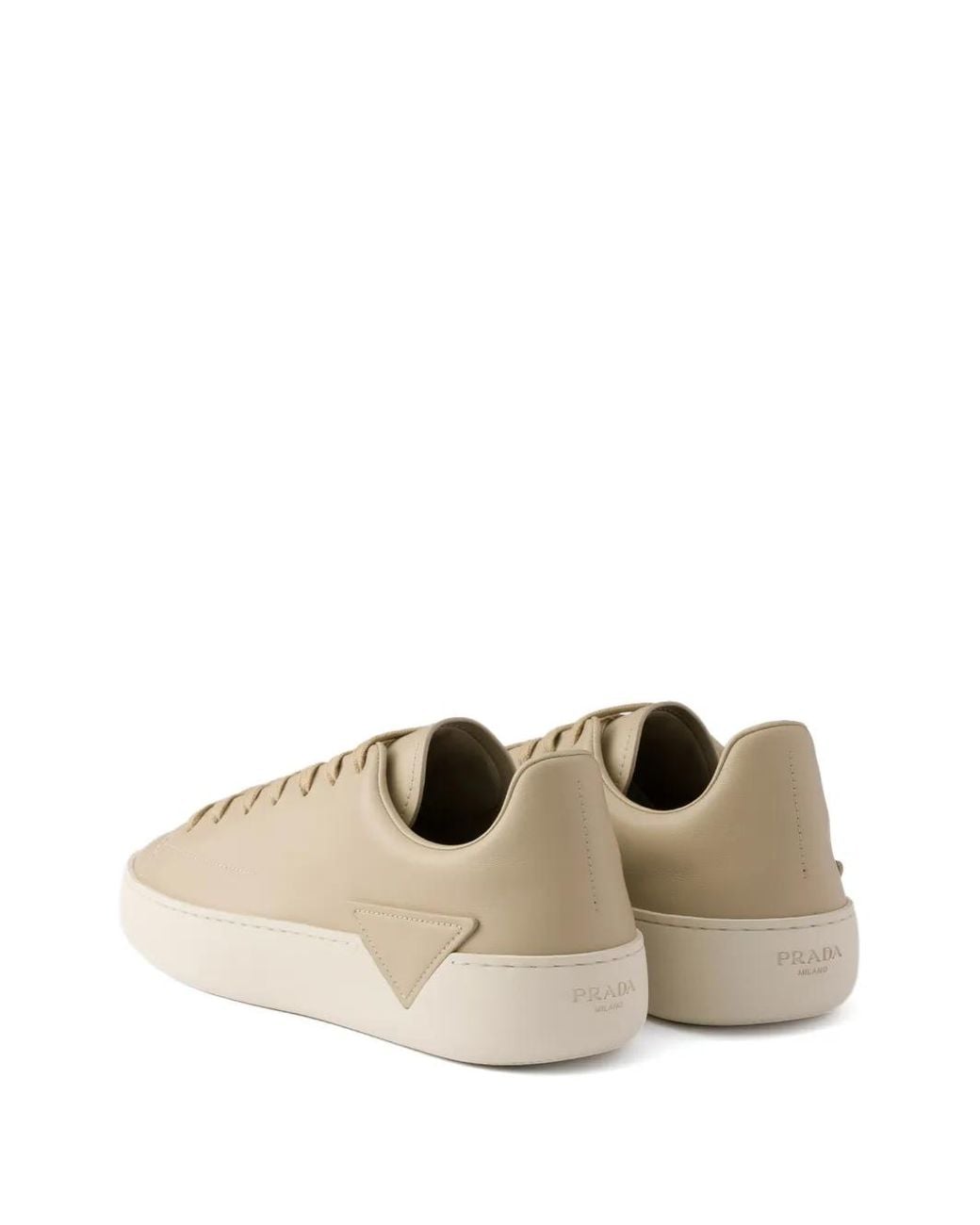 Prada Natural Court Leather Sneakers for men
