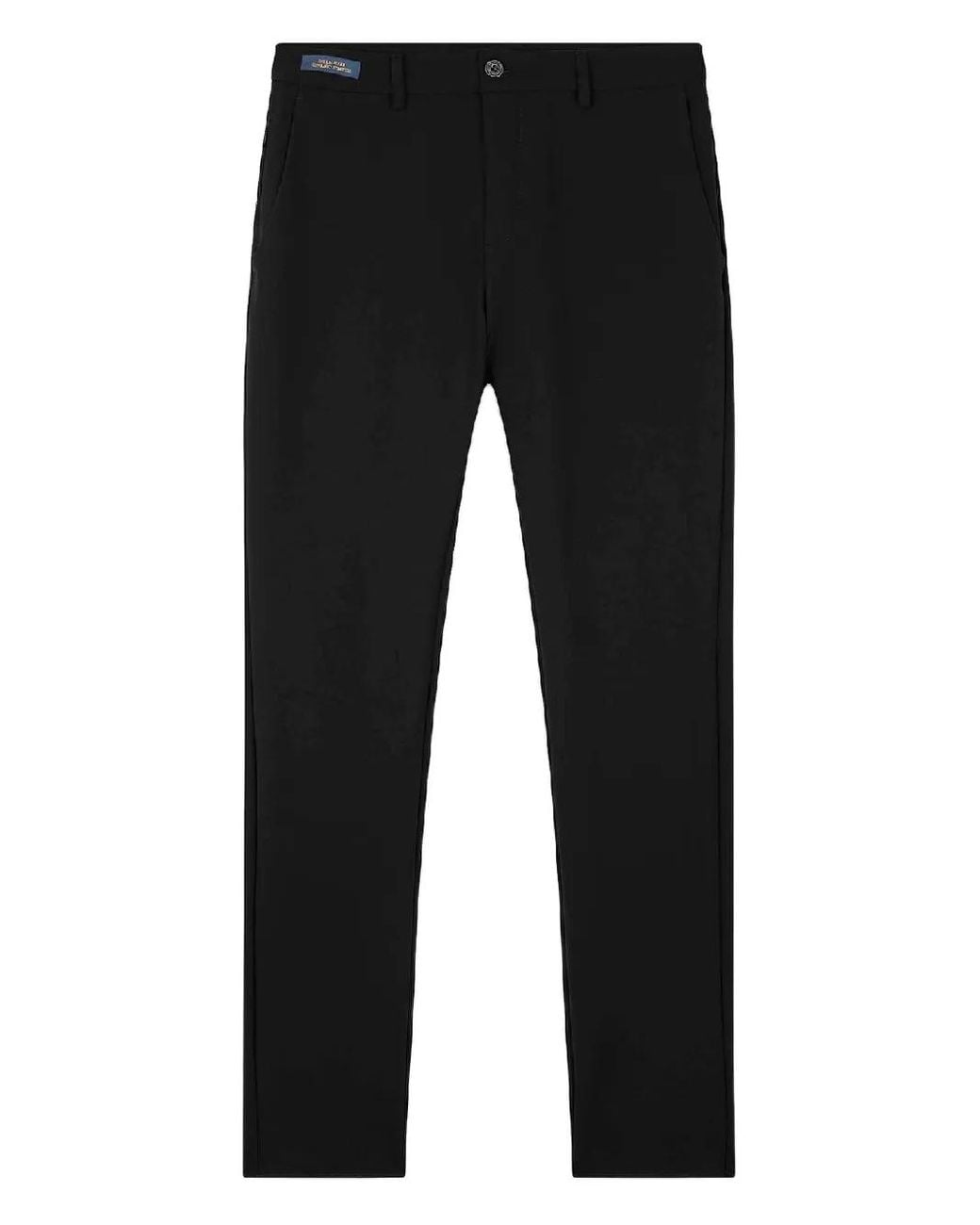 Paul & Shark Black Flat-Front Chino Trousers for men