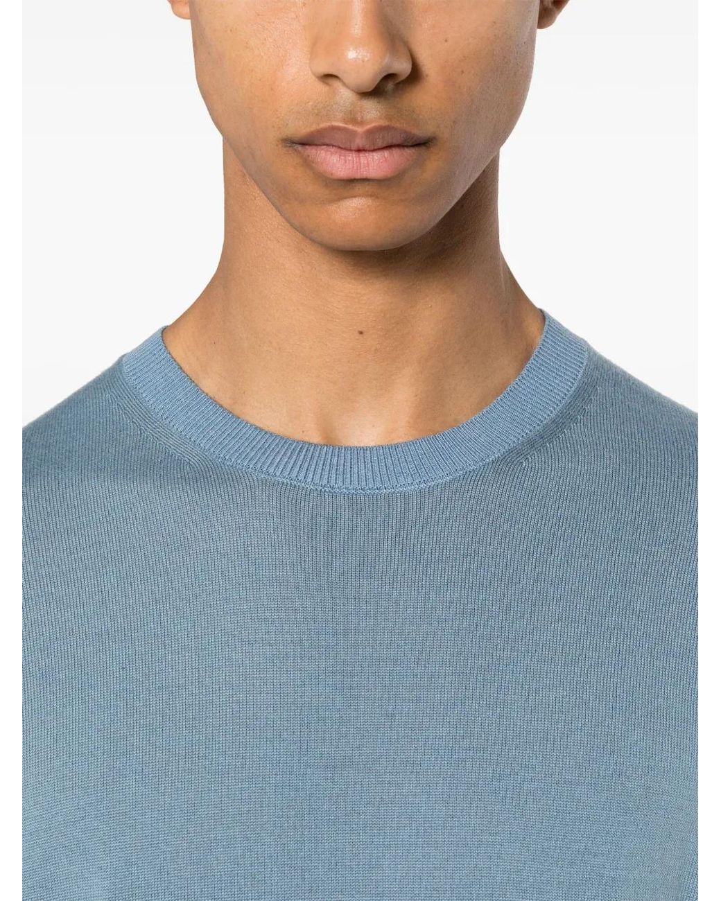 Tagliatore Blue Twin Fine-Ribbed Jumper for men
