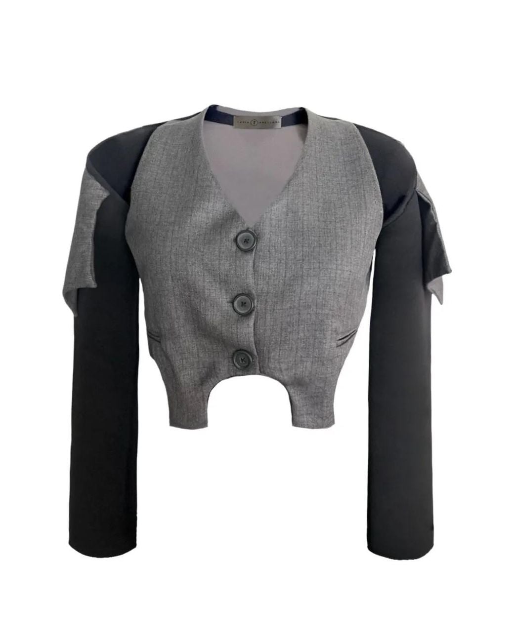 TANIA ORELLANA Gray Laika Cut-Out Crop Top