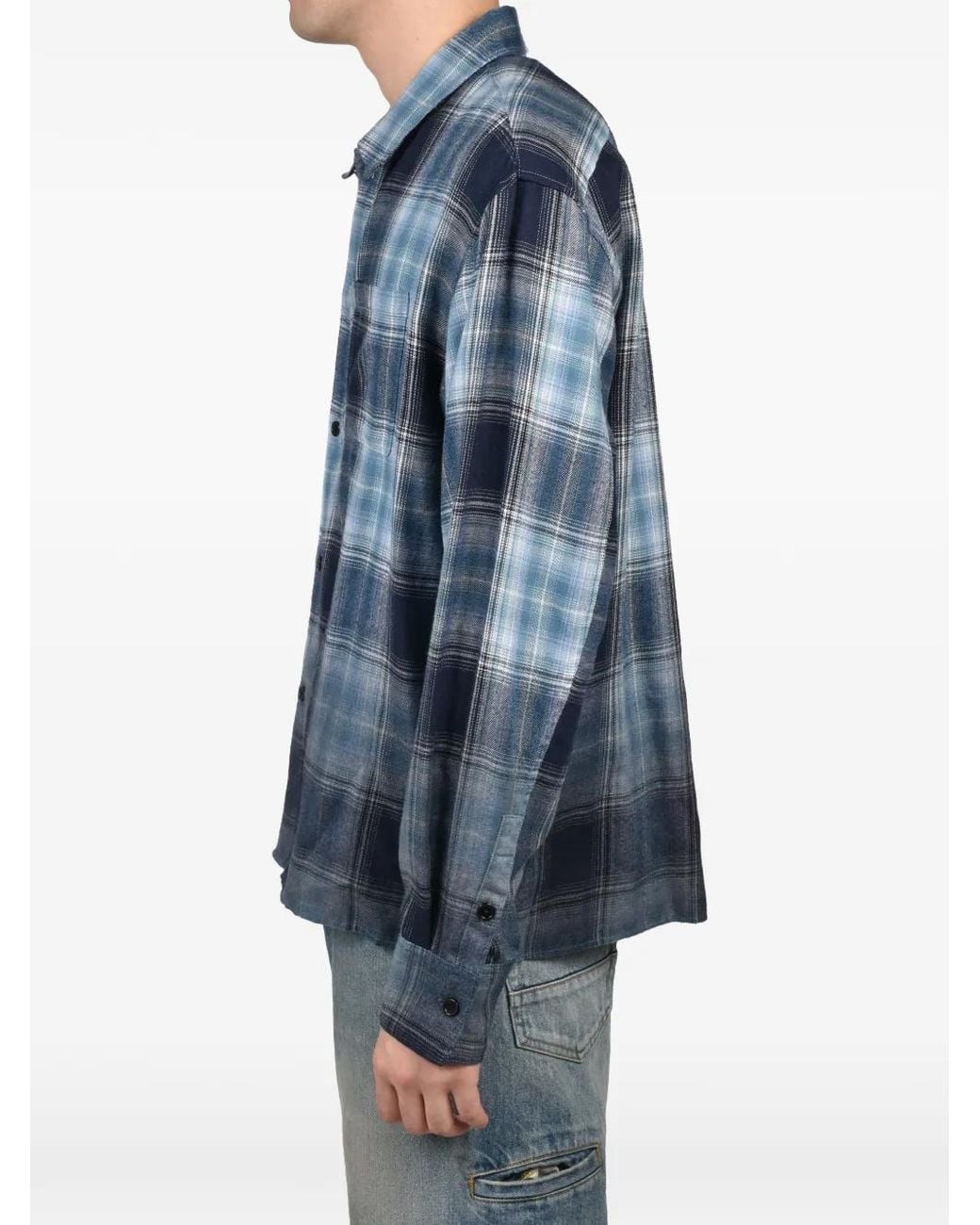 CEDARWOOD Blue Chemise Dusk En Flanelle À Carreaux for men