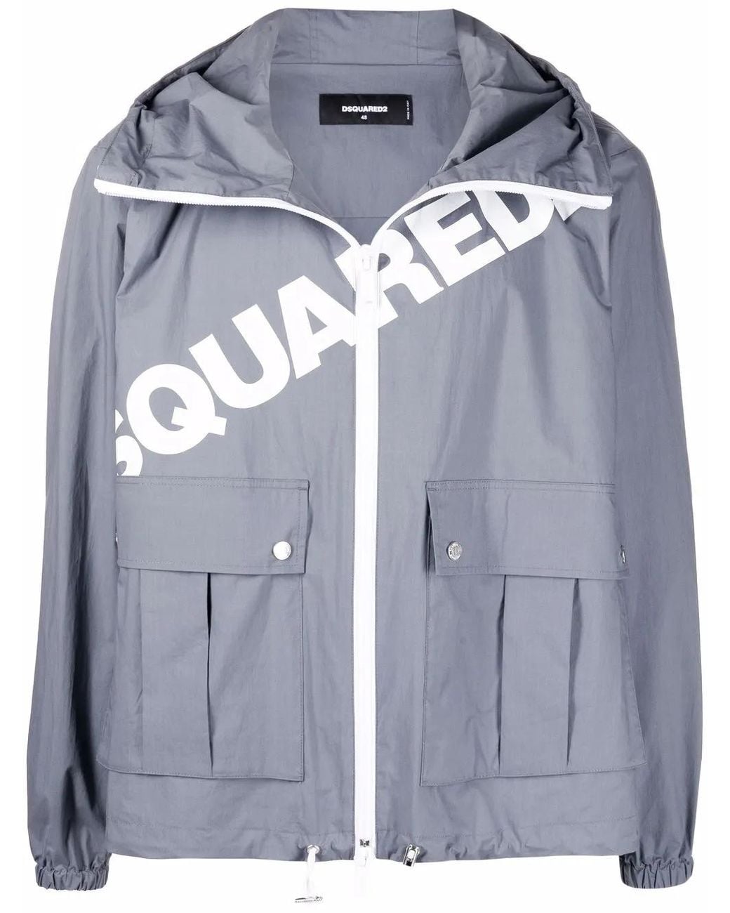 DSquared² Blue Logo-Print Hooded Jacket for men