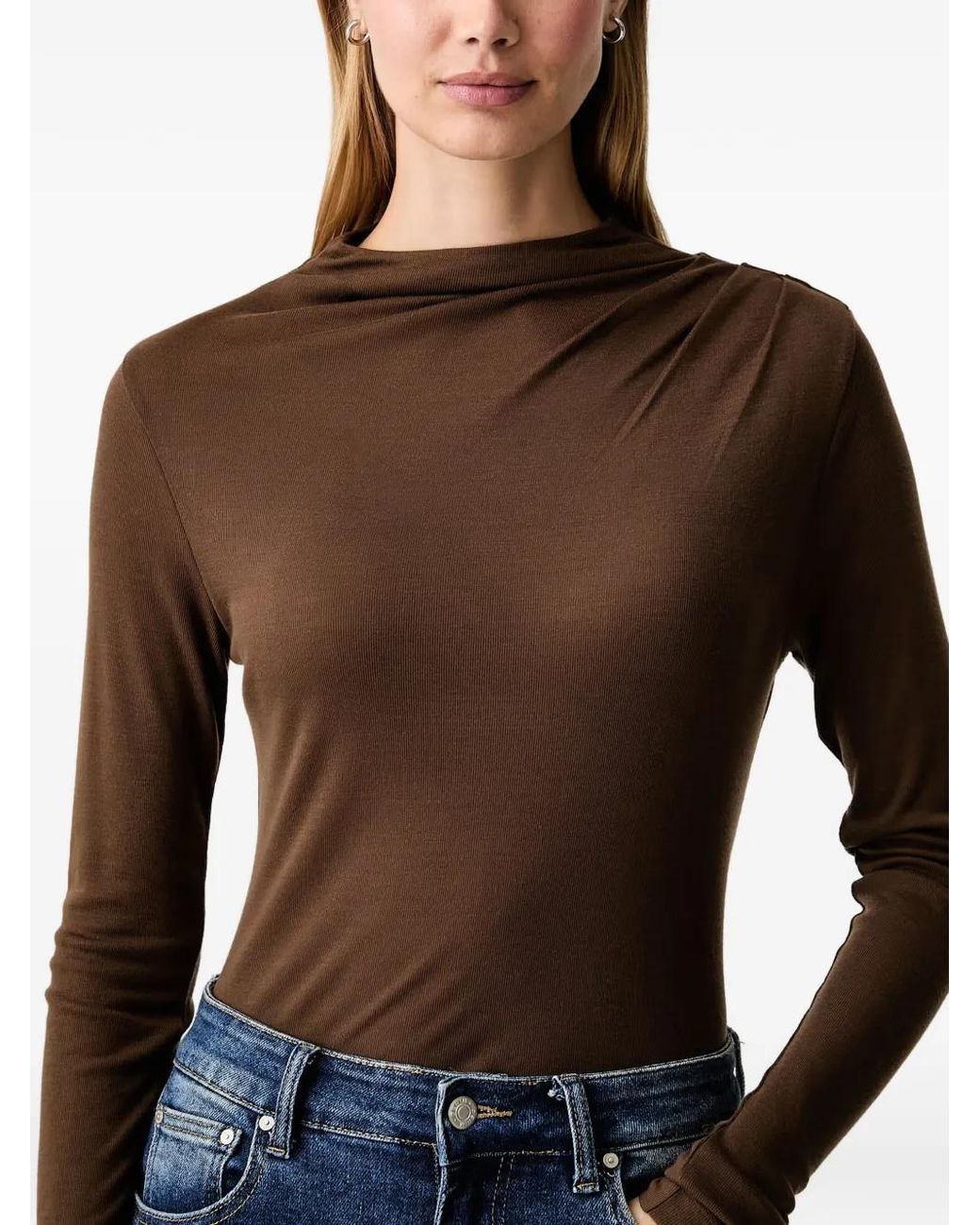Marc O' Polo Blue Draped Long-Sleeve T-Shirt