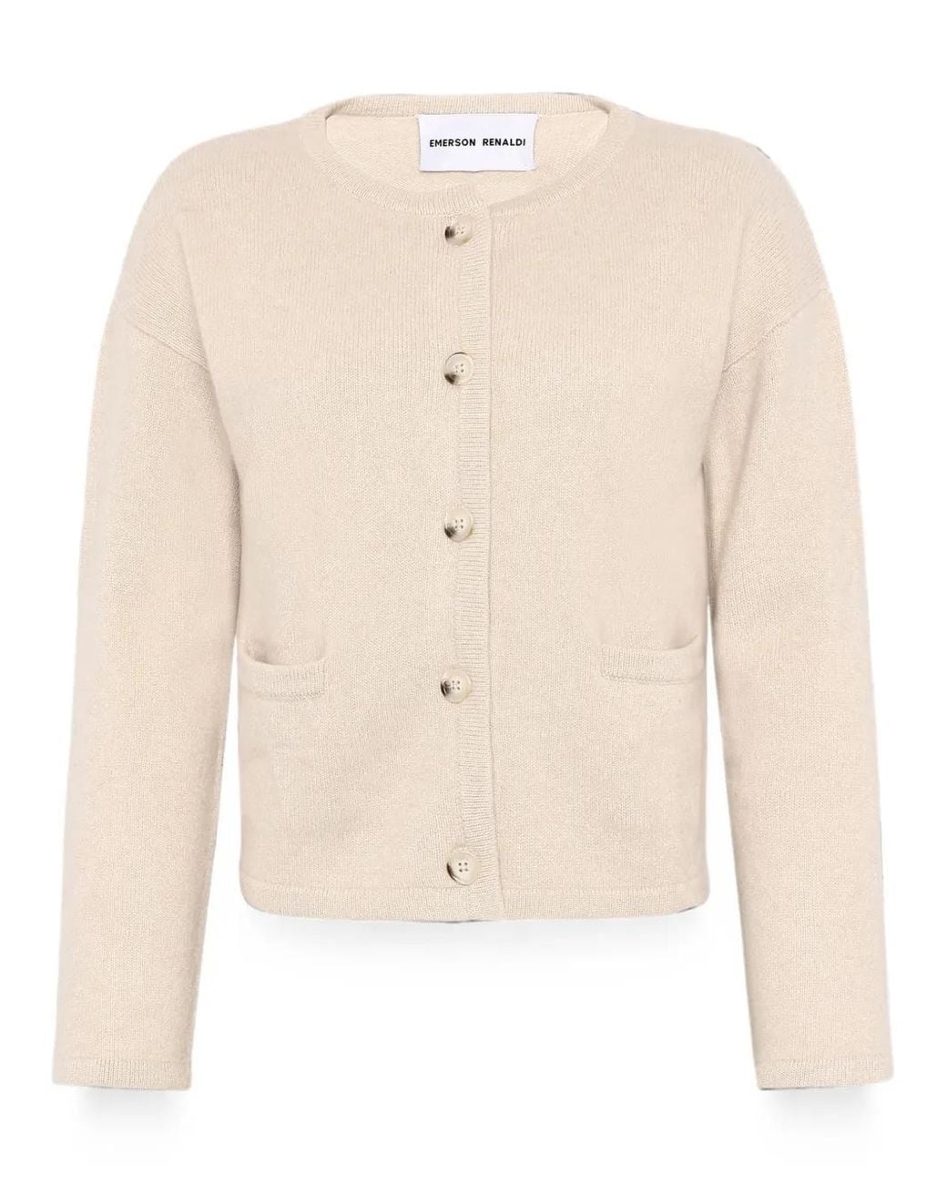 EMERSON RENALDI White Button-Up Patch-Pocket Cardigan