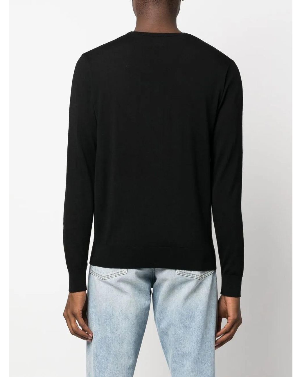 Pal Zileri Black Crew-Neck Wool Jumper for men