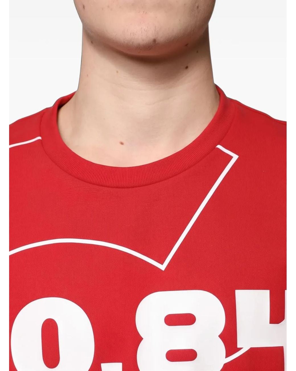 Dolce & Gabbana Red Logo-Print Cotton T-Shirt for men