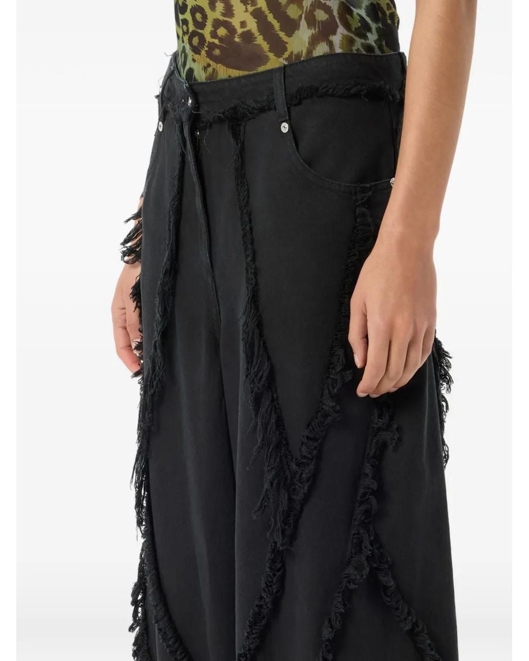 Blumarine Black Frayed Jeans