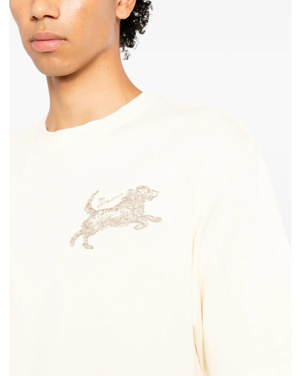 Jacquemus White Dog-Print Cotton T-Shirt for men