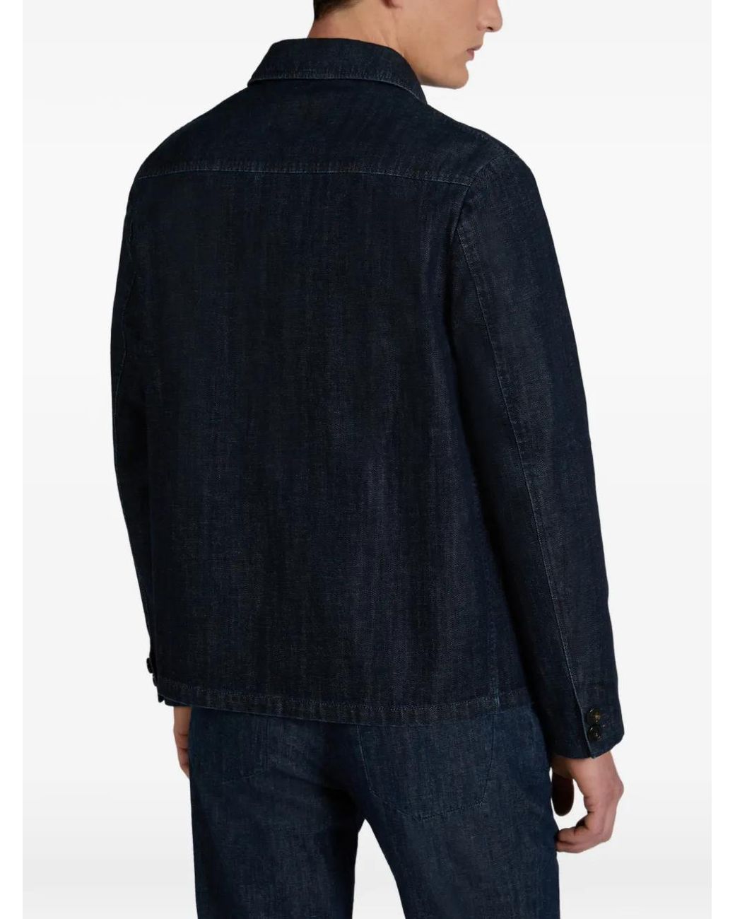 Incotex Blue Patch-Pocket Cotton Jacket for men