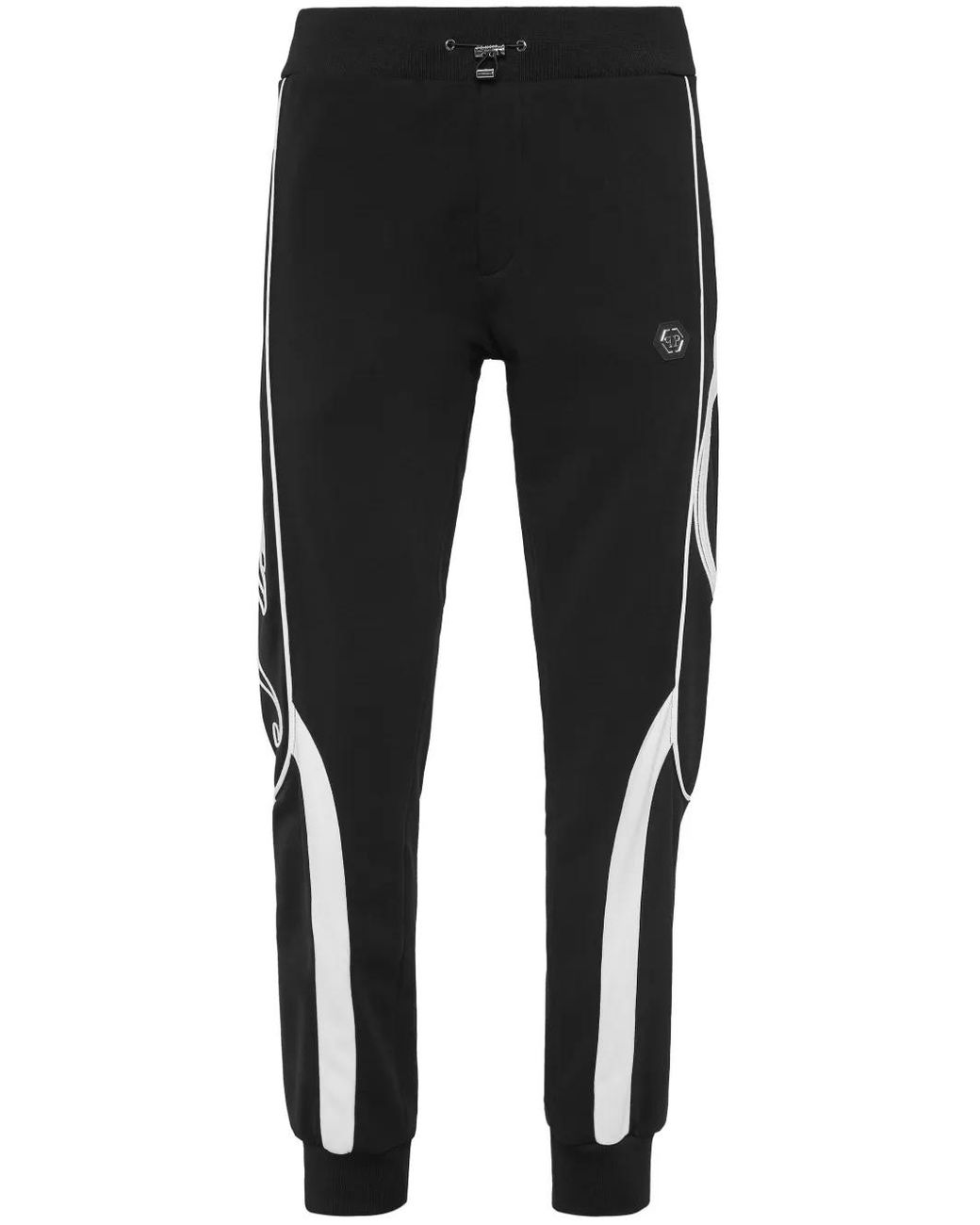 Philipp Plein Black Jersey Track Trousers for men