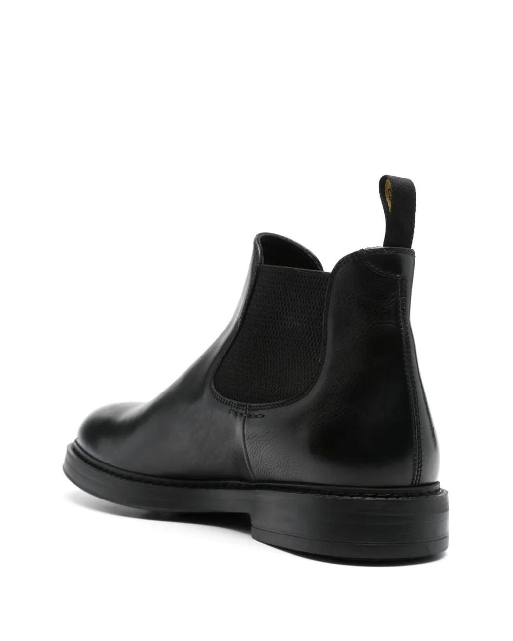 Doucal's Black Round-Toe Leather Boots for men