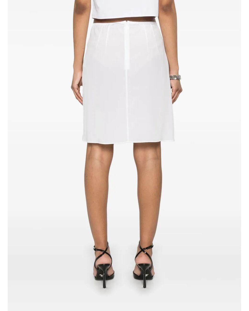 Dolce & Gabbana White Mini Semi-Sheer Skirt