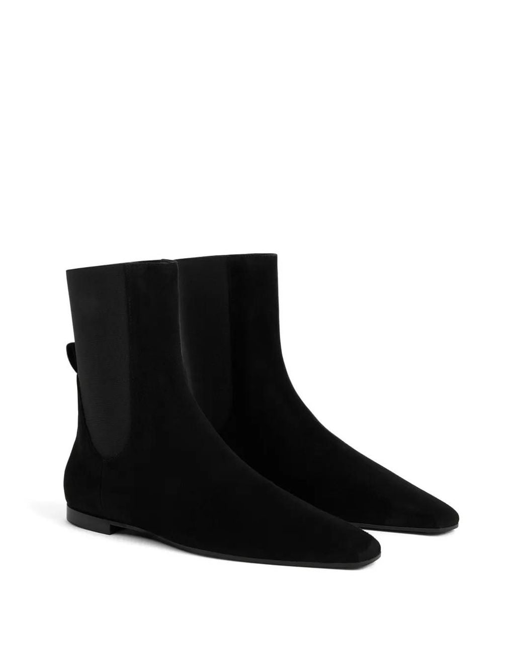 Totême  Black Square-Toe Chelsea Boots