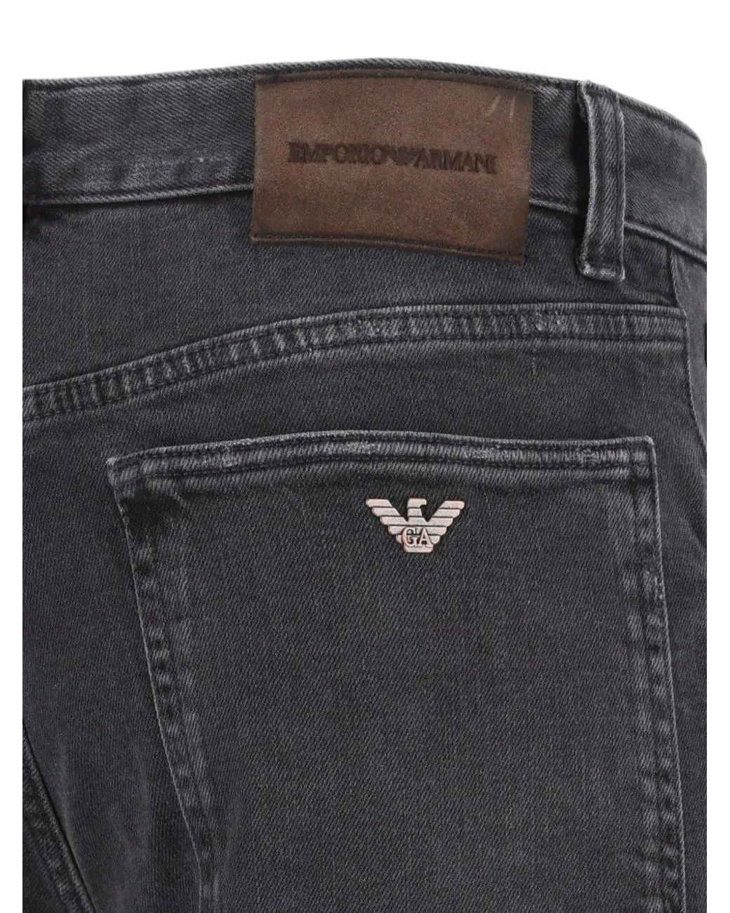 Emporio Armani Blue Straight-Leg Five-Pocket Jeans for men
