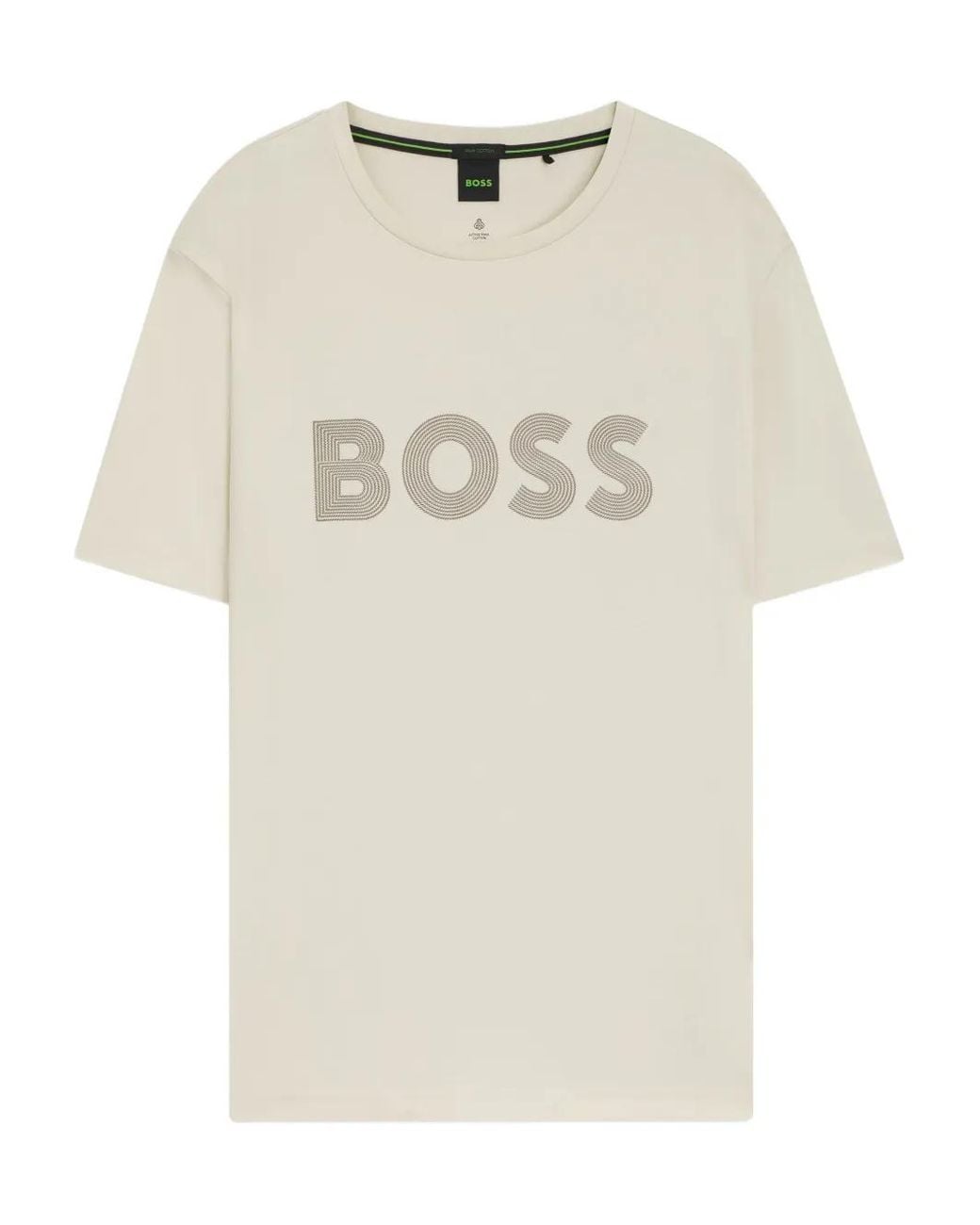 Boss Natural Logo-Print Cotton T-Shirt for men
