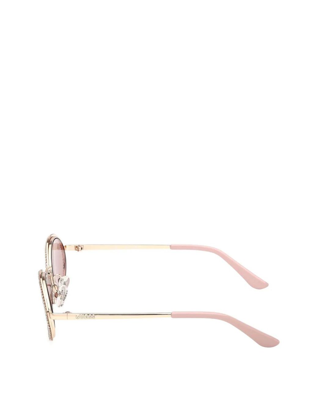 GUESS EYEWEAR Pink Lunettes De Soleil Ovales Ornées De Cristaux