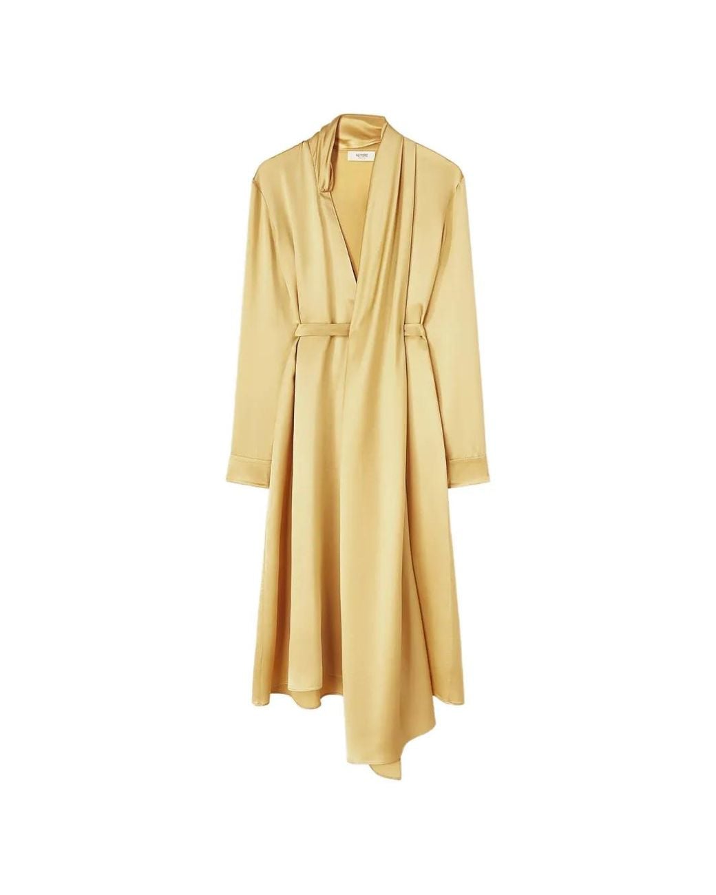 RETORI Metallic Scarf-Detail Midi Dress