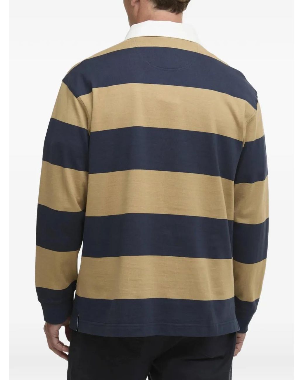 Barbour Blue Broome Striped Rugby Polo Shirt for men
