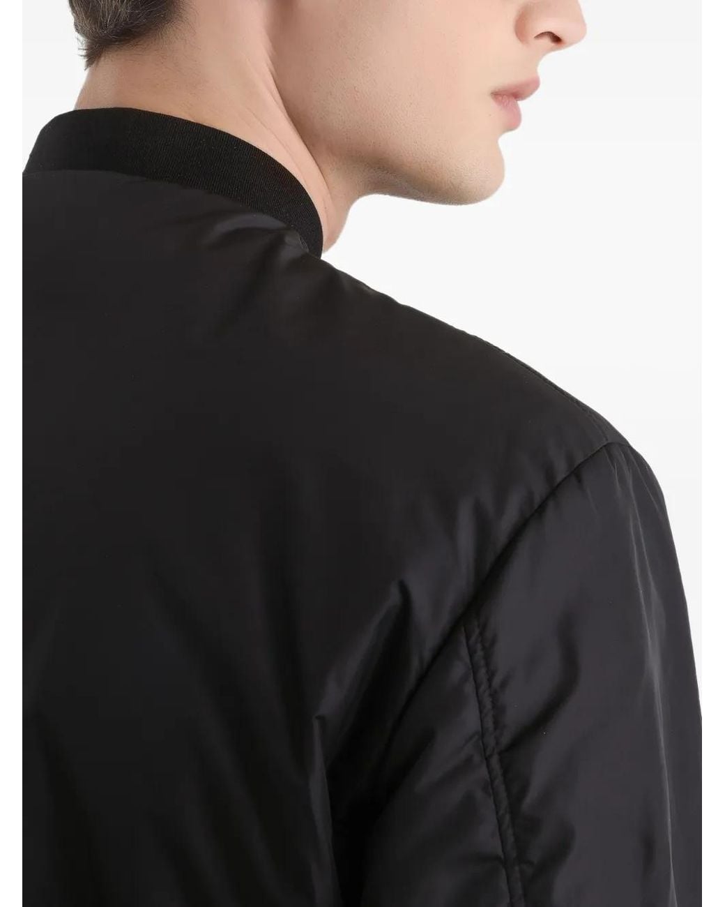 Dolce & Gabbana Black Nylon Crest Bomber Jacket for men