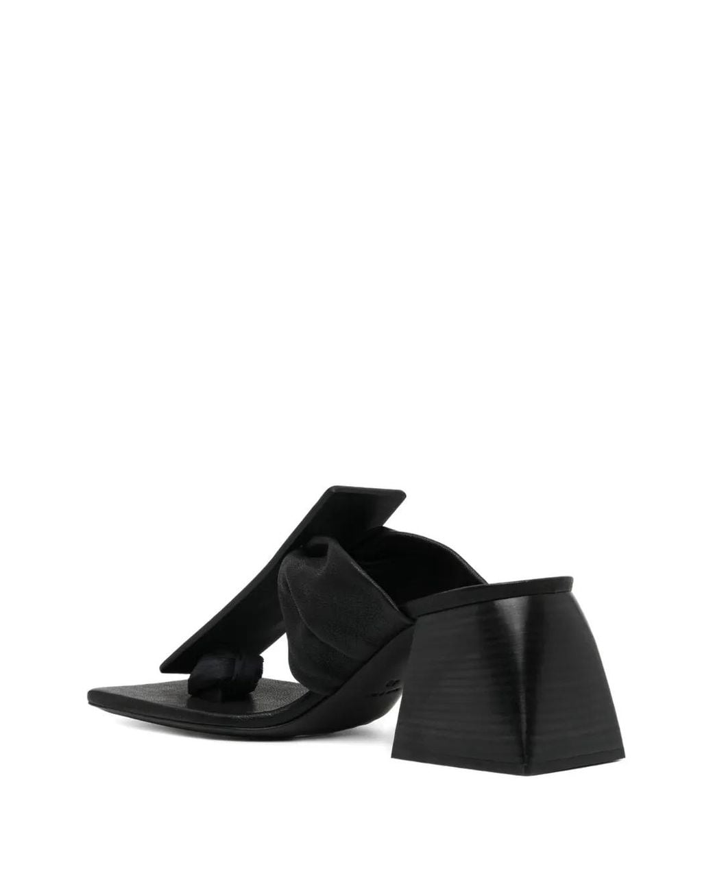 Uma Wang Black Knotted Square-Toe Sandals