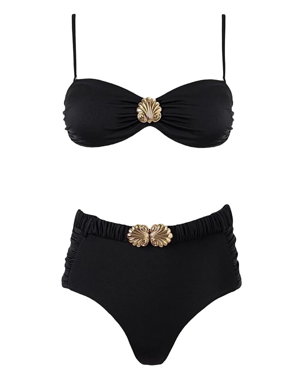SOFIA ERHAN Black Seashell-Embellished Bikini