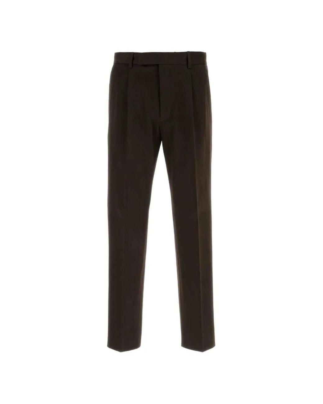 Zegna Black Pleated Straight-Leg Trousers for men