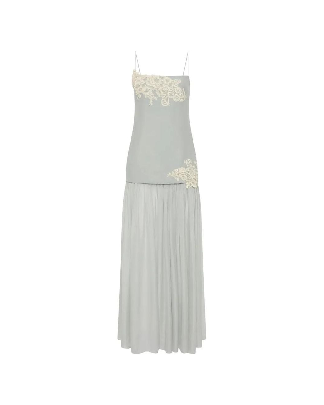Sir White Noria Lace-Trim Maxi Dress