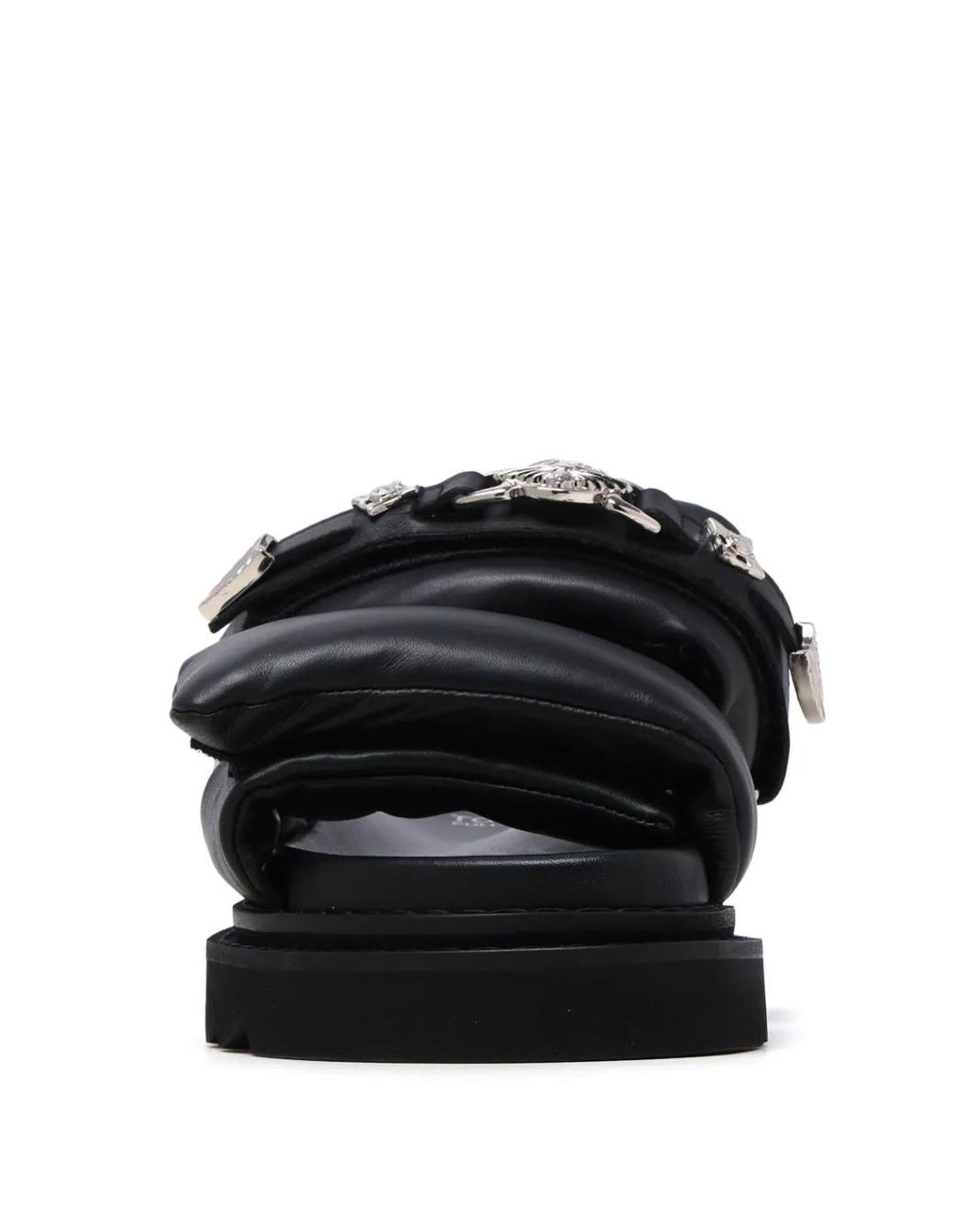 Toga Black Buckled Leather Sandals
