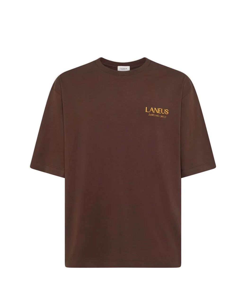 Laneus Brown Graphic-Print T-Shirt for men