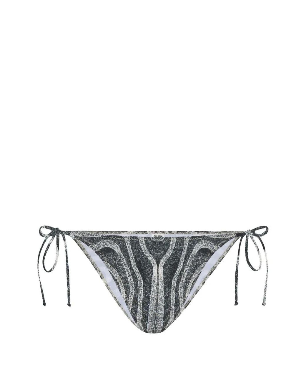 Jean Paul Gaultier Gray Printed Tie Bikini Bottom