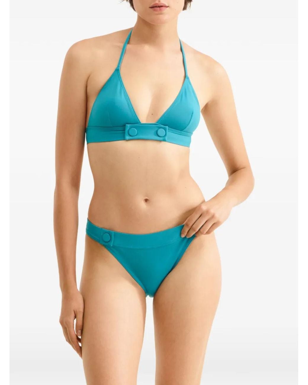 Eres Blue Bord Triangle Bikini Top