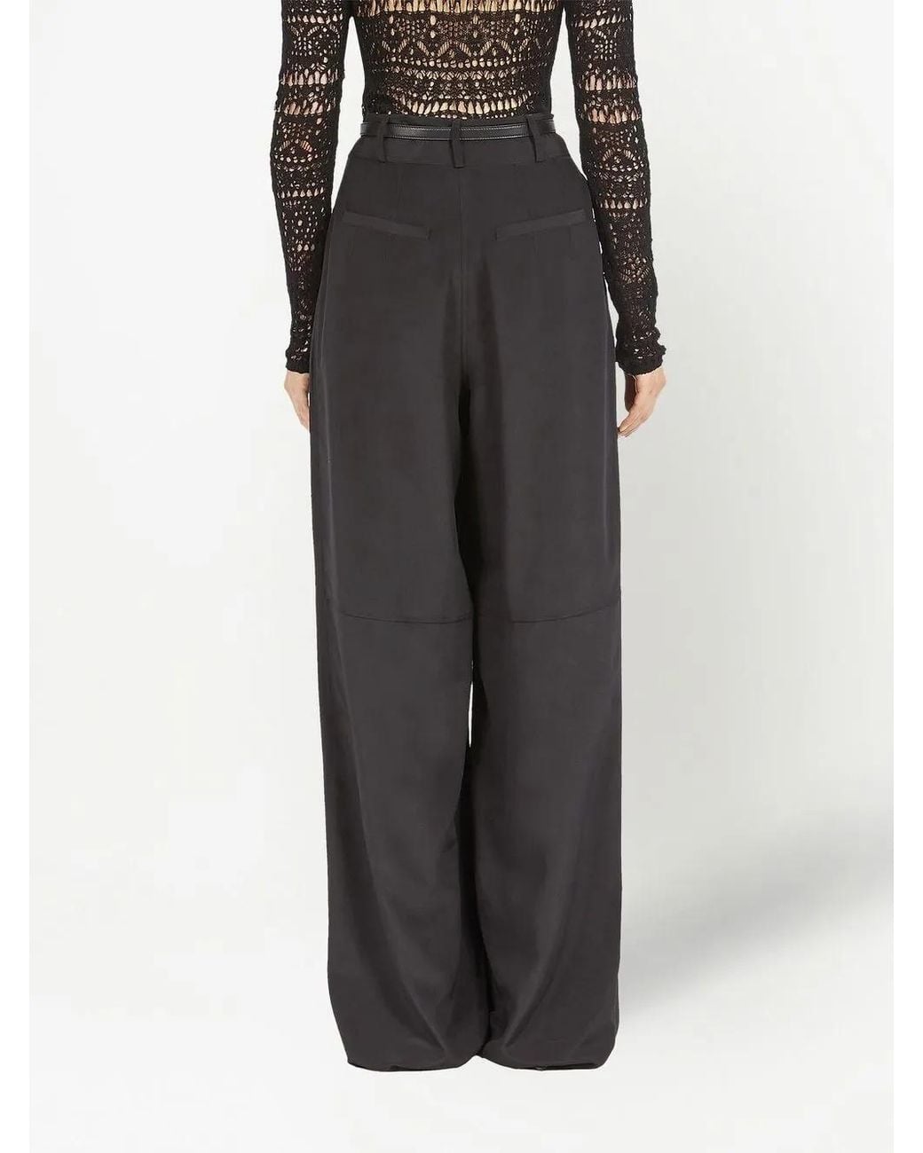 Ferragamo Black Wide Trousers