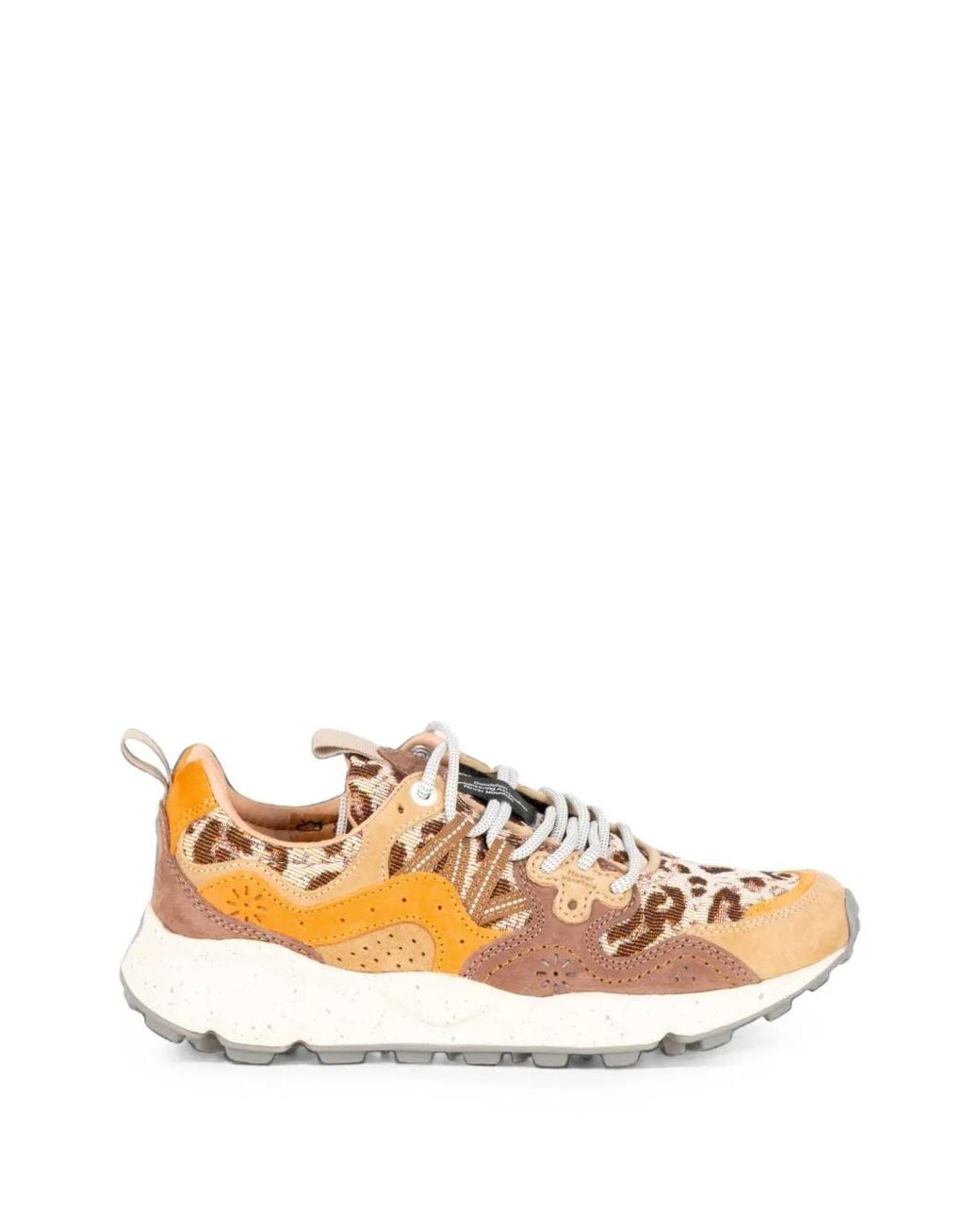 Flower Mountain Orange Yamano 3 Leopard-Print Sneakers