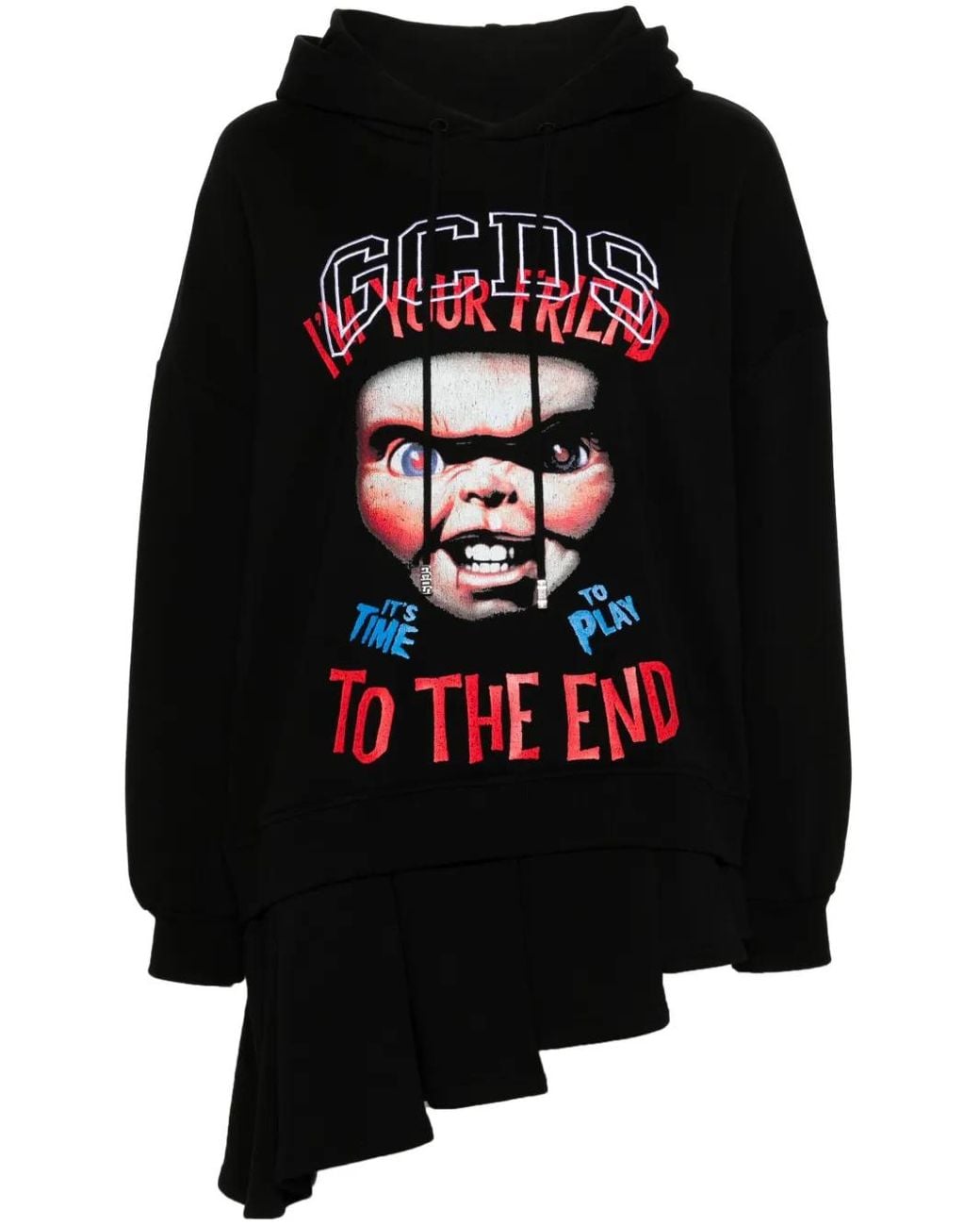 Gcds Black Short Dress With Hood X Universal Chucky