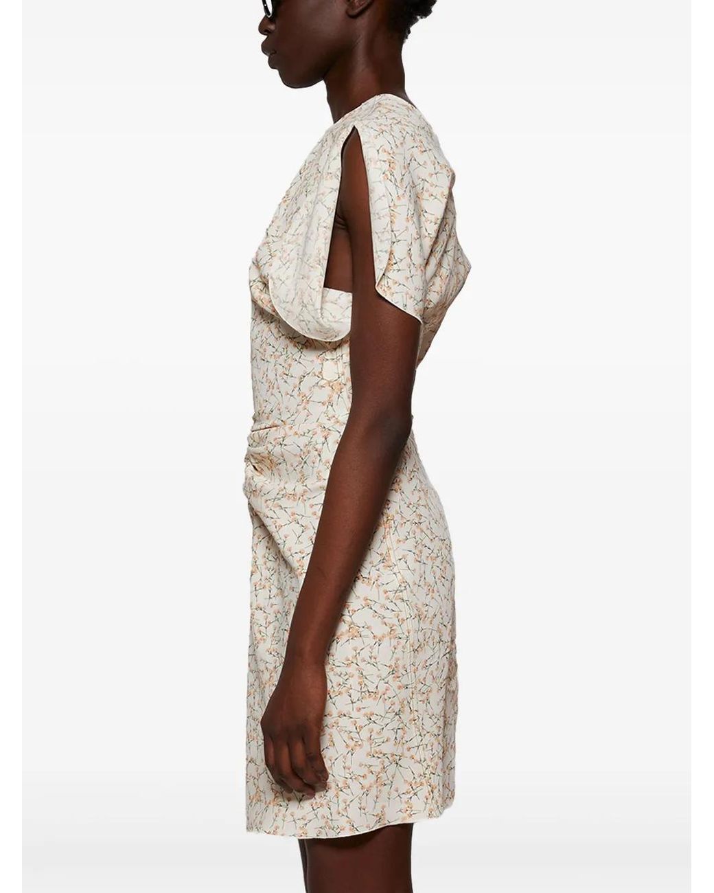 Victoria Beckham Natural Gathered-Waist Mini Dress